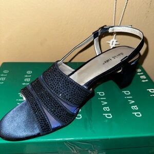 David Tate Women's Black Slingback Heels